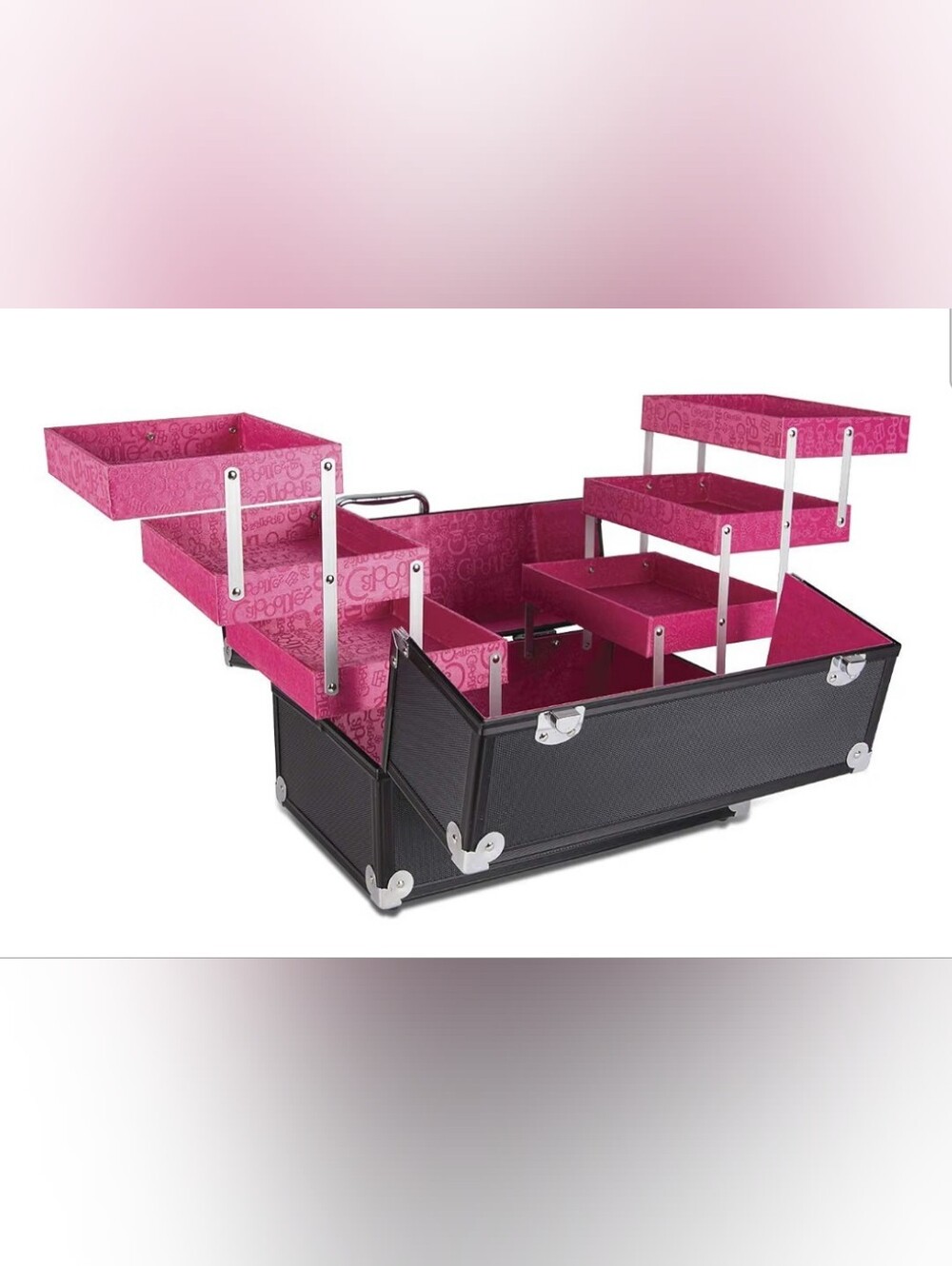 Caboodles PRIMPED & PROPER 6- Tray Train Case Makeup Organizer